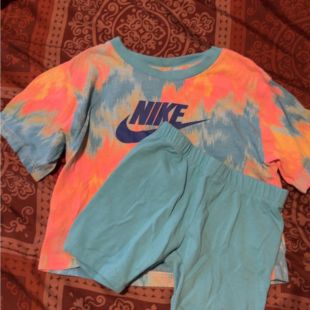 Nike Colorful Tie-Dye Tee and Shorts
